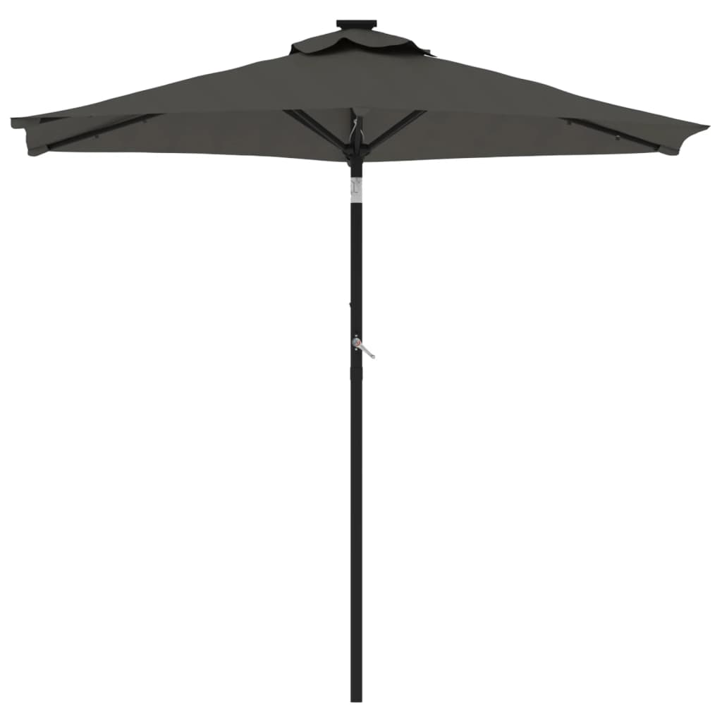vidaXL Umbrelă soare grădină stâlp din oțel/LED antracit 225x225x212cm