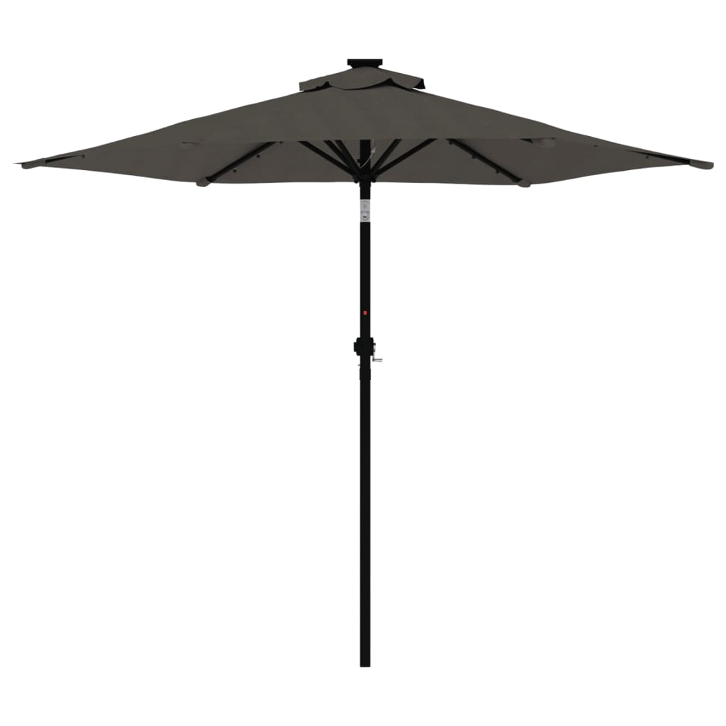 vidaXL Umbrelă soare grădină stâlp din oțel/LED antracit 225x225x212cm