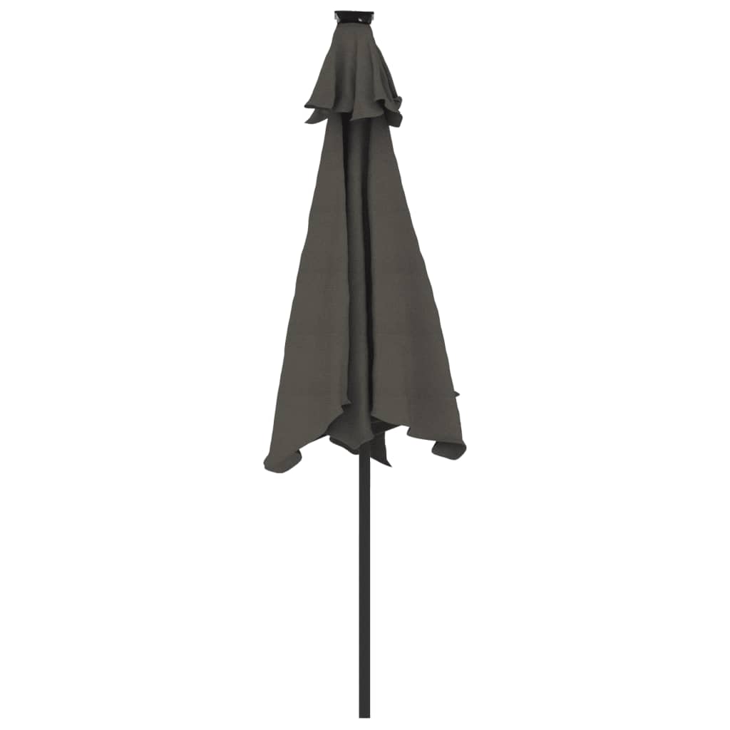 vidaXL Umbrelă soare grădină stâlp din oțel/LED antracit 225x225x212cm