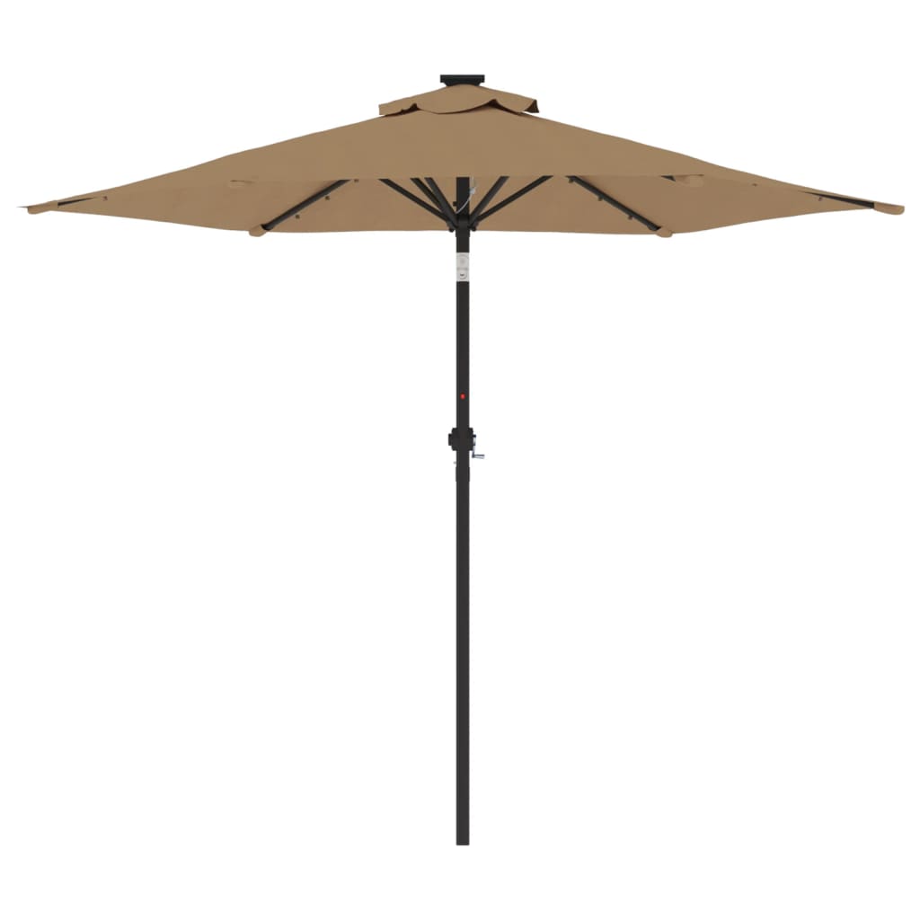 vidaXL Umbrelă soare de grădină stâlp din oțel/LED taupe 225x225x212cm vidaXL Umbrelă soare de grădină stâlp din oțel/LED taupe 225x225x212cm