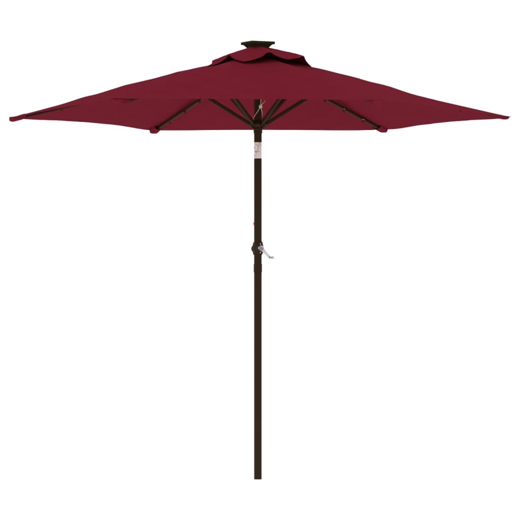 vidaXL Umbrelă soare de grădină stâlp din oțel/LED roșu 225x225x212cm