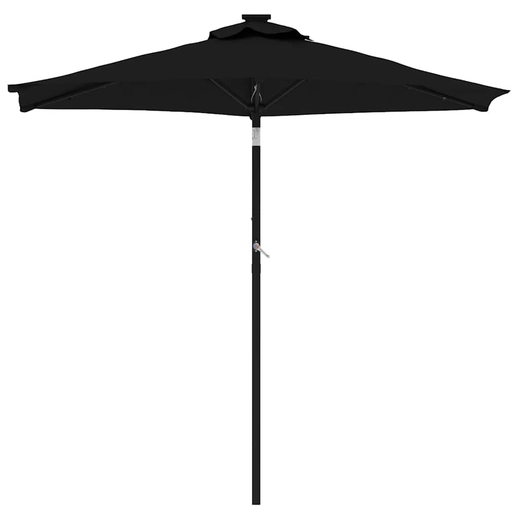 vidaXL Umbrelă soare de grădină stâlp din oțel/LED negru 225x225x212cm