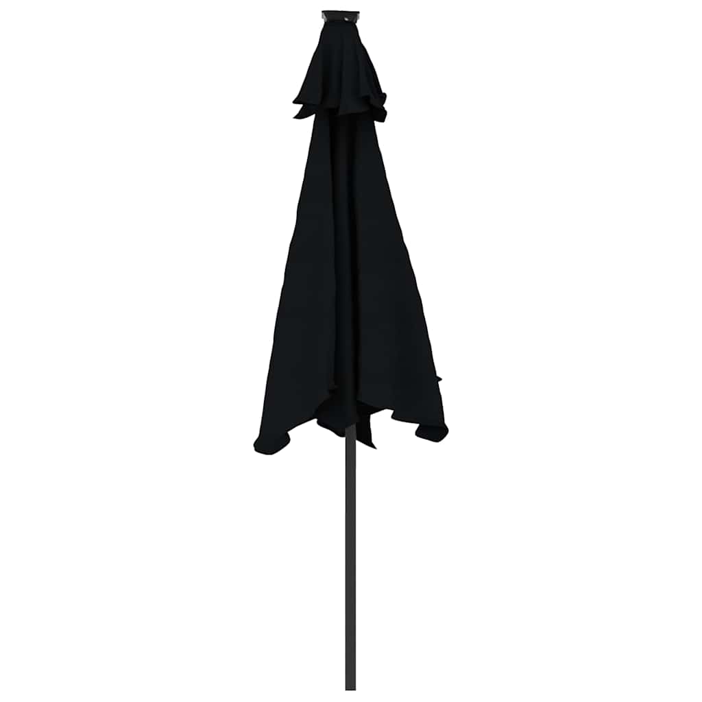 vidaXL Umbrelă soare de grădină stâlp din oțel/LED negru 225x225x212cm