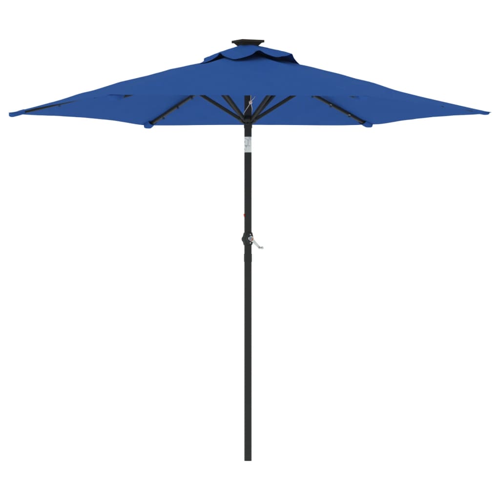 vidaXL Umbrelă soare grădină stâlp din oțel/LED antracit 225x225x212cm