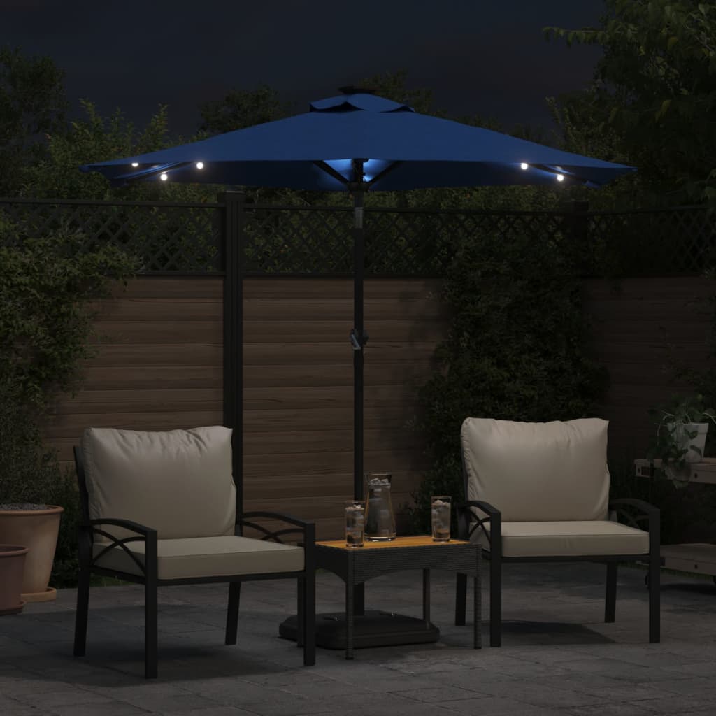 vidaXL Umbrelă soare grădină stâlp din oțel/LED antracit 225x225x212cm