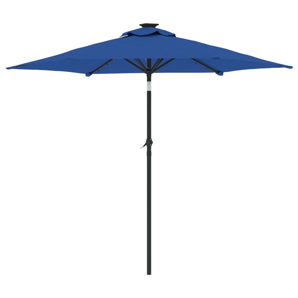 vidaXL Umbrelă soare grădină stâlp din oțel/LED antracit 225x225x212cm