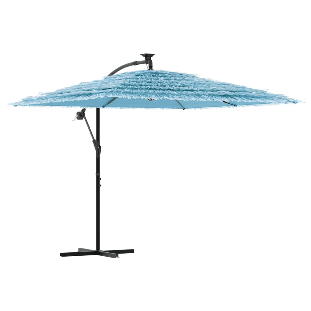 vidaXL Umbrelă soare de grădină stâlp din oțel, albastru 246x246x230cm vidaXL Umbrelă soare de grădină stâlp din oțel, albastru 246x246x230cm