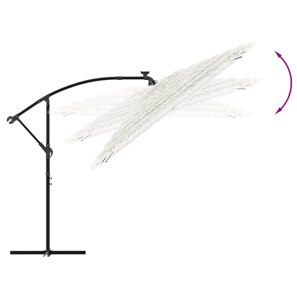 vidaXL Umbrelă soare de grădină stâlp din oțel, alb 246x246x230cm vidaXL Umbrelă soare de grădină stâlp din oțel, alb 246x246x230cm