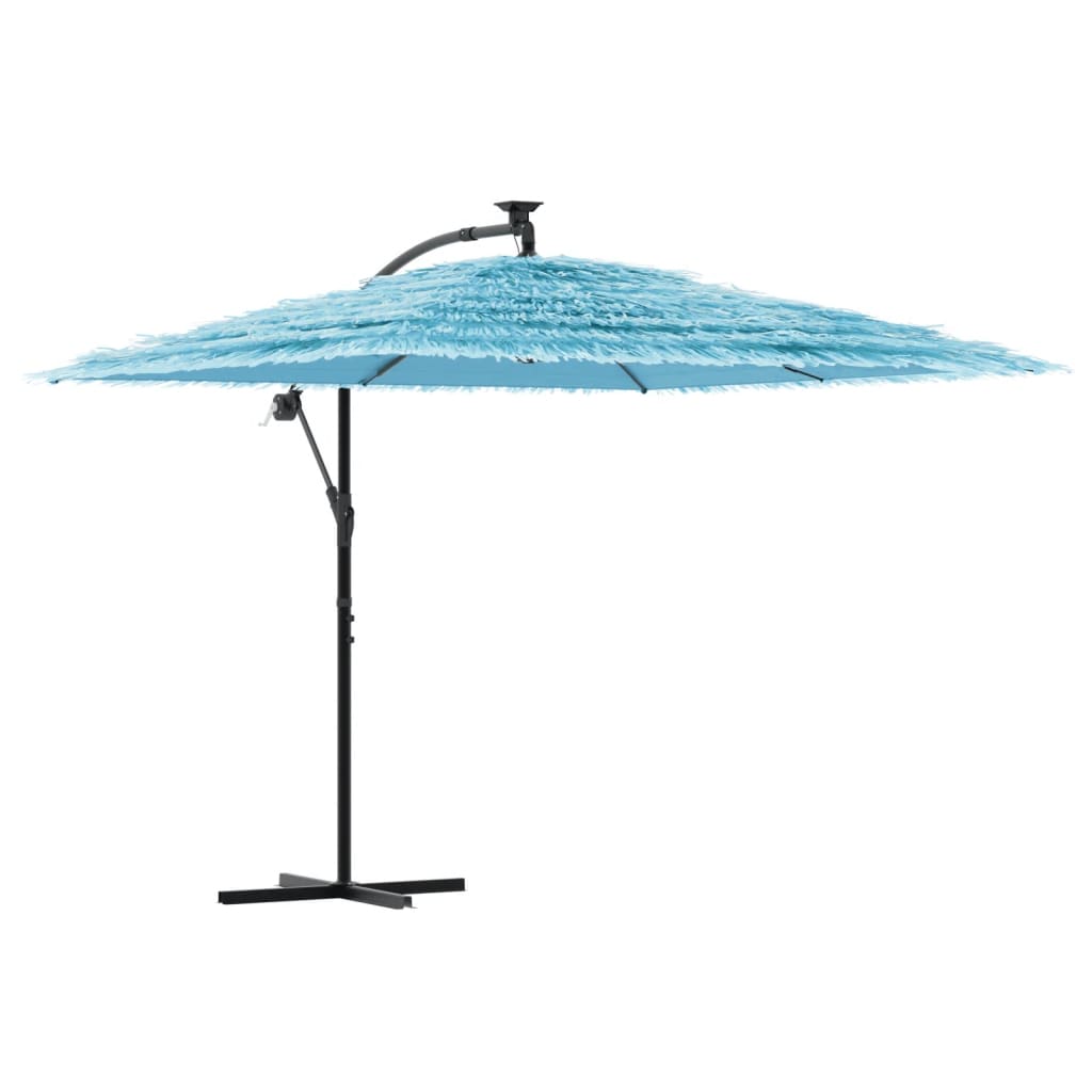 vidaXL Umbrelă soare de grădină stâlp din oțel, albastru 269x269x235cm vidaXL Umbrelă soare de grădină stâlp din oțel, albastru 269x269x235cm