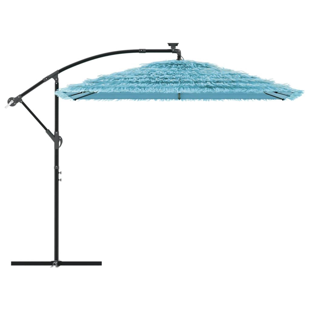 vidaXL Umbrelă soare de grădină stâlp din oțel, albastru 269x269x235cm vidaXL Umbrelă soare de grădină stâlp din oțel, albastru 269x269x235cm