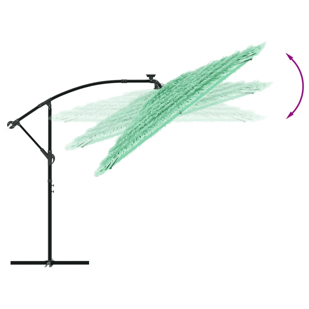 vidaXL Umbrelă soare de grădină cu stâlp din oțel, verde 269x269x235cm vidaXL Umbrelă soare de grădină cu stâlp din oțel, verde 269x269x235cm