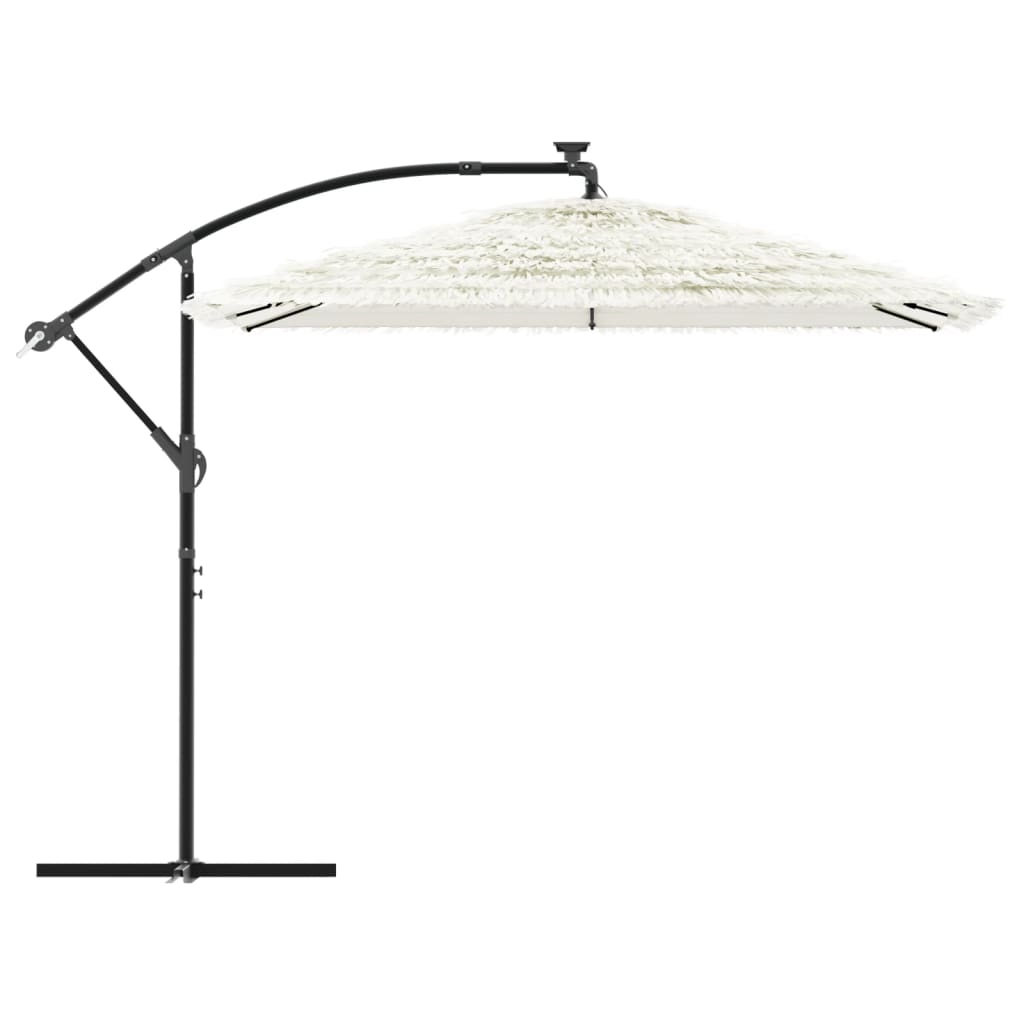 vidaXL Umbrelă soare de grădină stâlp din oțel, alb 269x269x235cm vidaXL Umbrelă soare de grădină stâlp din oțel, alb 269x269x235cm
