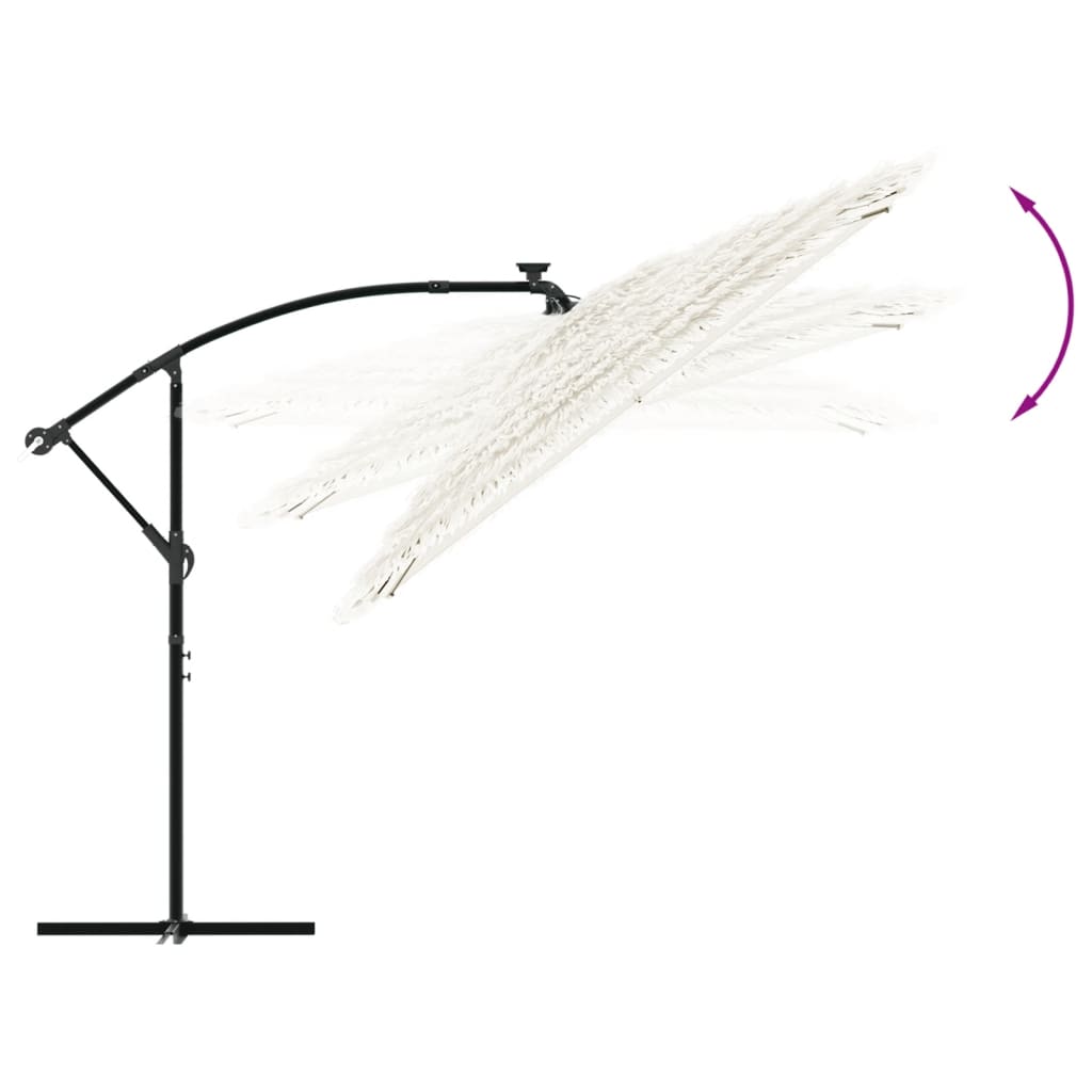 vidaXL Umbrelă soare de grădină stâlp din oțel, alb 269x269x235cm vidaXL Umbrelă soare de grădină stâlp din oțel, alb 269x269x235cm