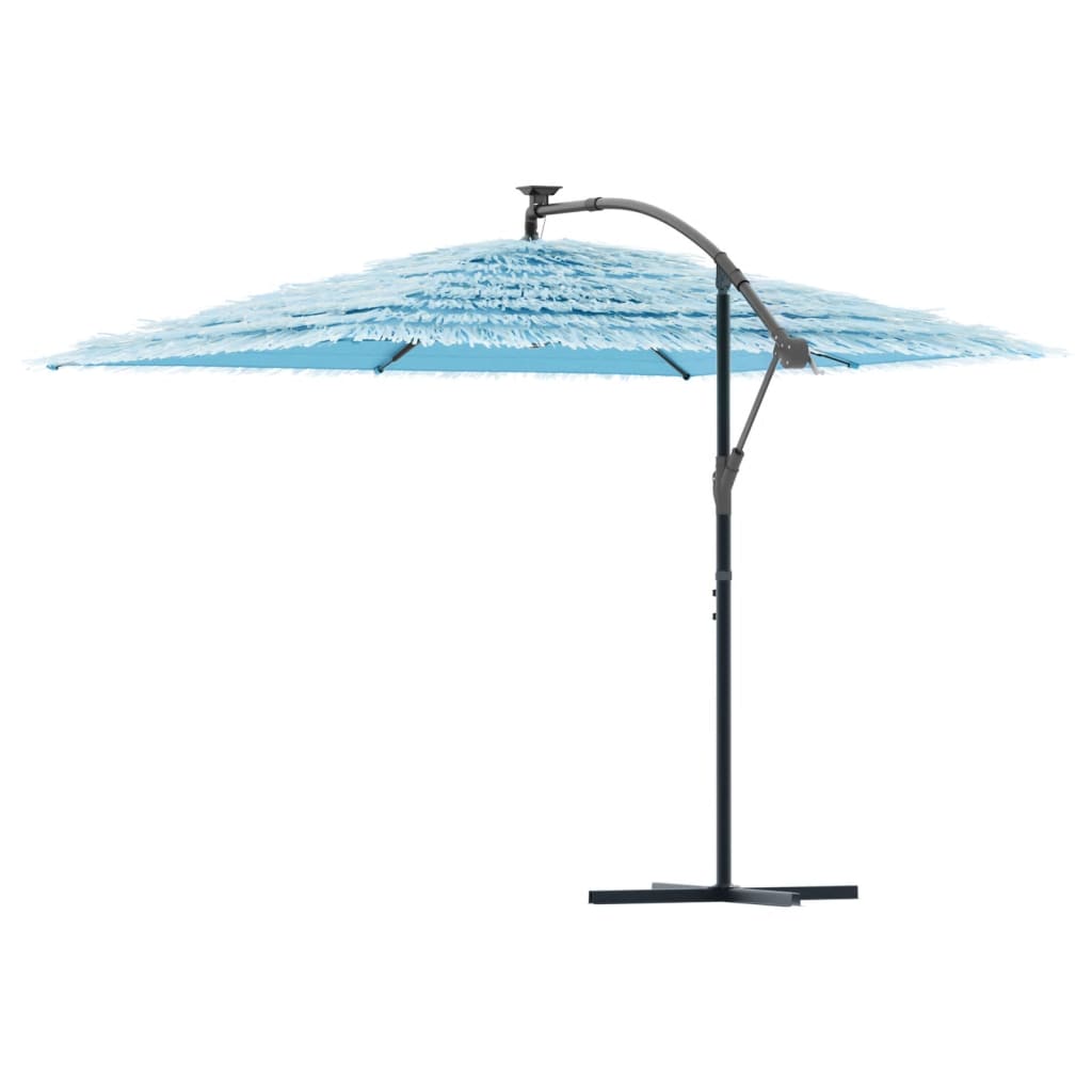 vidaXL Umbrelă soare de grădină stâlp din oțel, albastru 290x290x238cm vidaXL Umbrelă soare de grădină stâlp din oțel, albastru 290x290x238cm