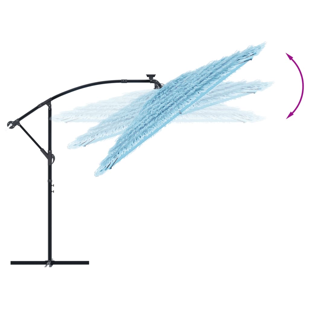 vidaXL Umbrelă soare de grădină stâlp din oțel, albastru 290x290x238cm vidaXL Umbrelă soare de grădină stâlp din oțel, albastru 290x290x238cm