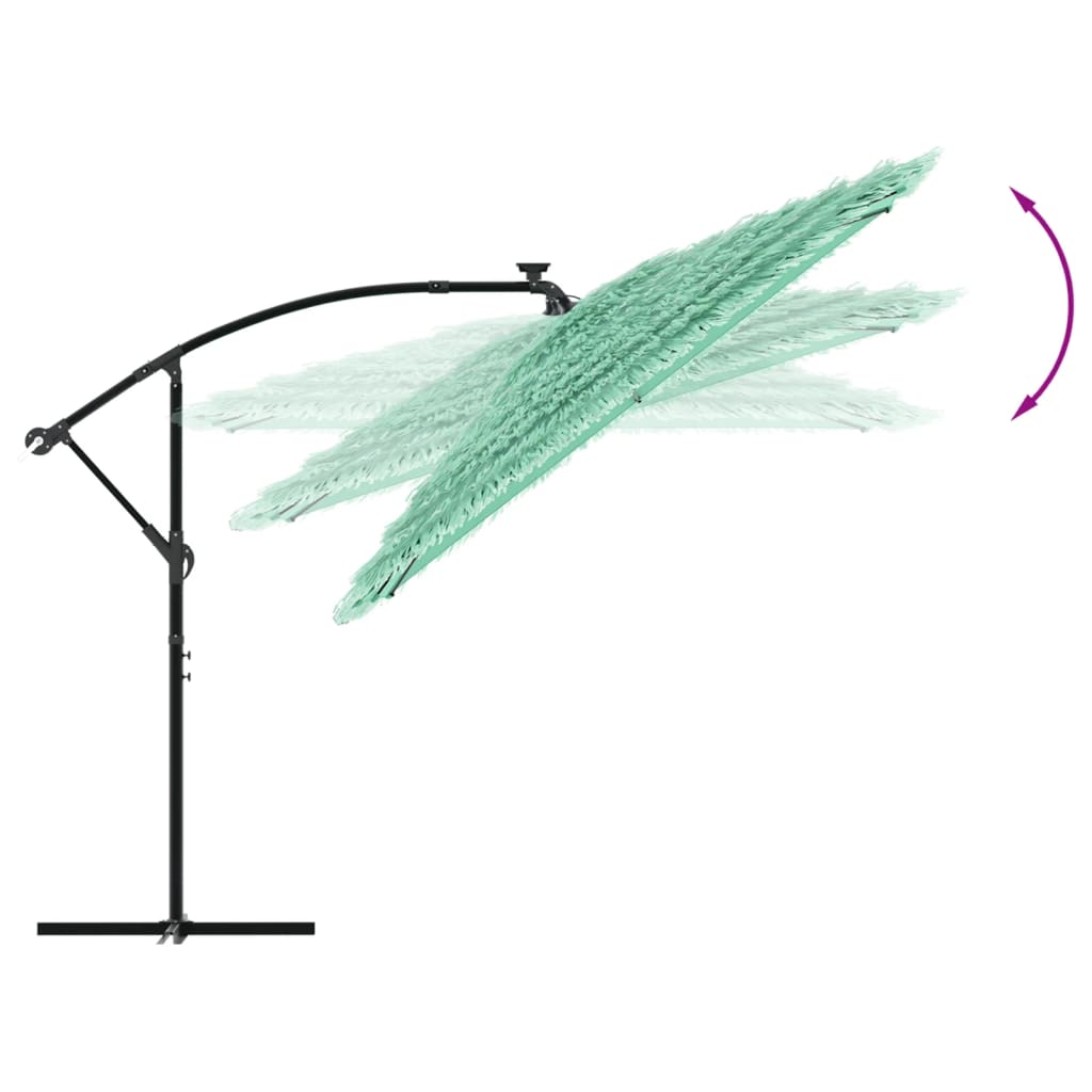 vidaXL Umbrelă soare de grădină cu stâlp din oțel verde 290x290x238 cm