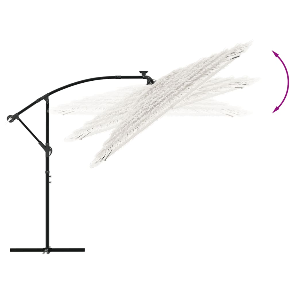 vidaXL Umbrelă soare de grădină stâlp din oțel, alb 290x290x238 cm vidaXL Umbrelă soare de grădină stâlp din oțel, alb 290x290x238 cm