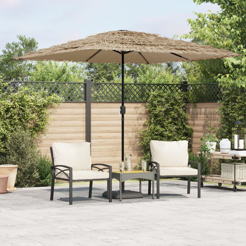 vidaXL Umbrelă soare de grădină cu stâlp din oțel, maro 248x248x248 cm vidaXL Umbrelă soare de grădină cu stâlp din oțel, maro 248x248x248 cm