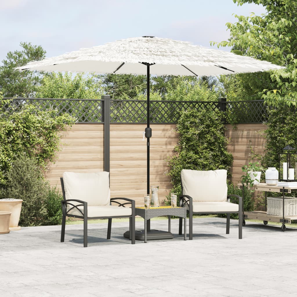 vidaXL Umbrelă soare de grădină cu stâlp din oțel, alb 300x200x250 cm