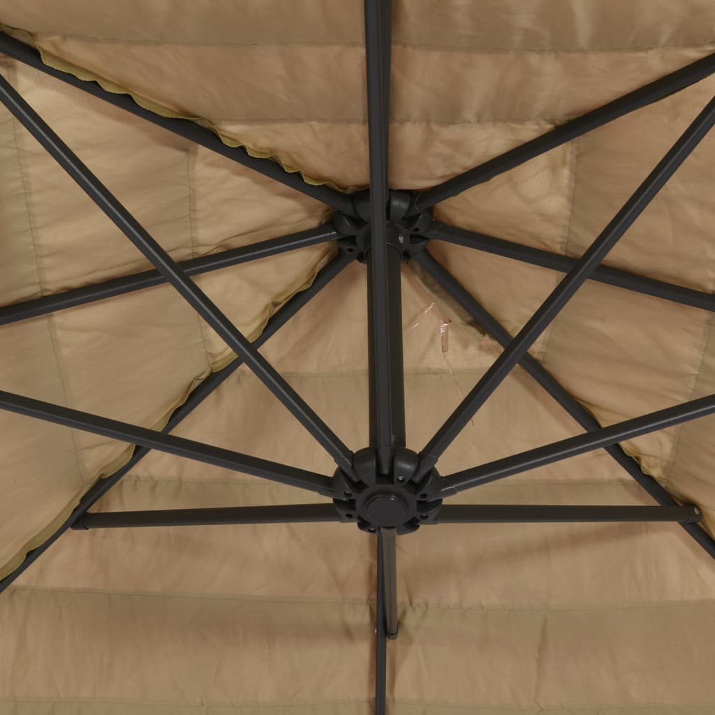 vidaXL Umbrelă soare de grădină cu stâlp din oțel, maro 268x268x226 cm vidaXL Umbrelă soare de grădină cu stâlp din oțel, maro 268x268x226 cm
