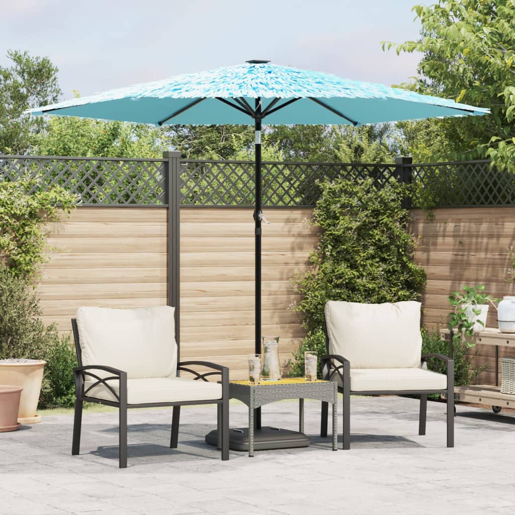 vidaXL Umbrelă soare de grădină stâlp din oțel, albastru 268x268x226cm vidaXL Umbrelă soare de grădină stâlp din oțel, albastru 268x268x226cm