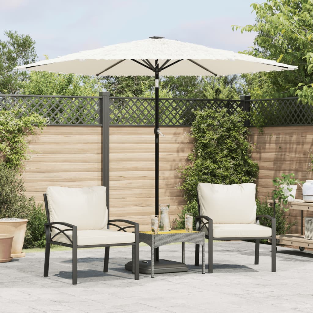 vidaXL Umbrelă soare de grădină stâlp din oțel, alb 268x268x226cm vidaXL Umbrelă soare de grădină stâlp din oțel, alb 268x268x226cm