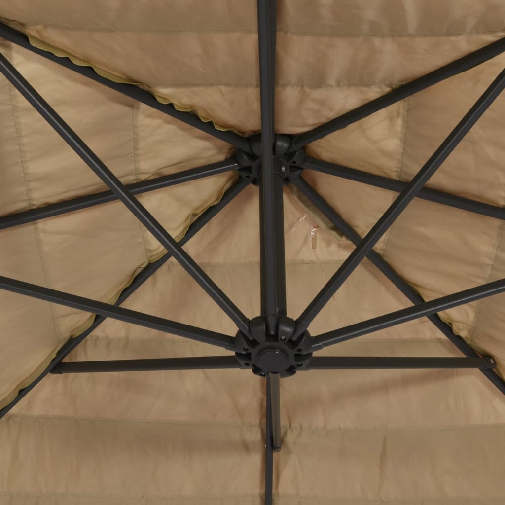 vidaXL Umbrelă soare de grădină cu stâlp din oțel, maro 324x324x247 cm vidaXL Umbrelă soare de grădină cu stâlp din oțel, maro 324x324x247 cm
