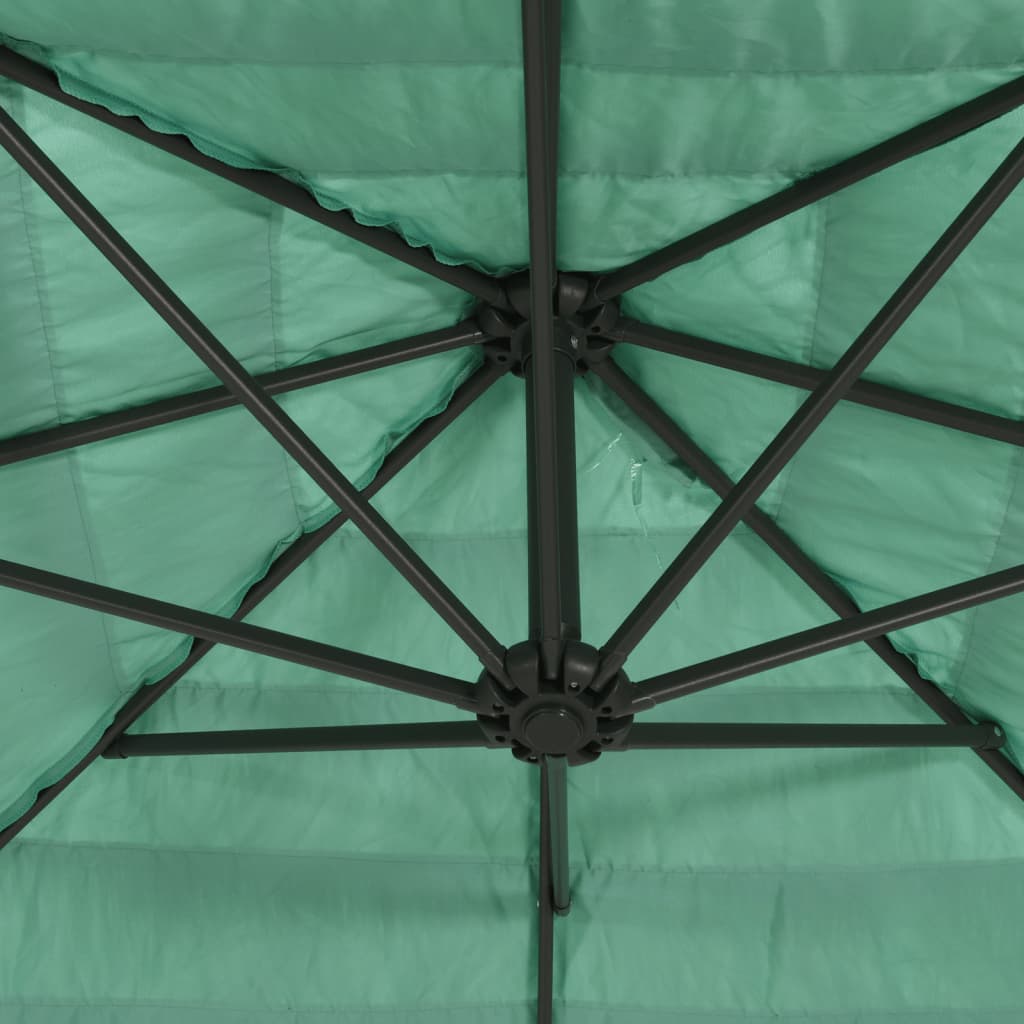 vidaXL Umbrelă soare de grădină cu stâlp din oțel verde 324x324x247 cm