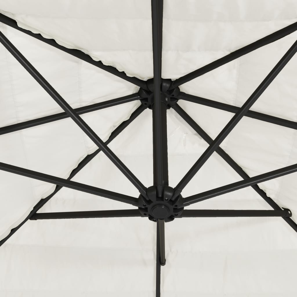 vidaXL Umbrelă soare de grădină stâlp din oțel, alb 324x324x247 cm vidaXL Umbrelă soare de grădină stâlp din oțel, alb 324x324x247 cm