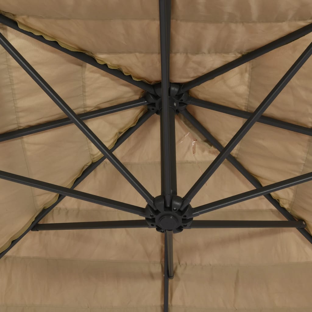 vidaXL Umbrelă soare de grădină cu stâlp din oțel, maro 388x388x248 cm vidaXL Umbrelă soare de grădină cu stâlp din oțel, maro 388x388x248 cm