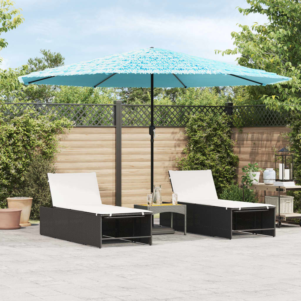 vidaXL Umbrelă soare de grădină stâlp din oțel, albastru 388x388x248cm vidaXL Umbrelă soare de grădină stâlp din oțel, albastru 388x388x248cm