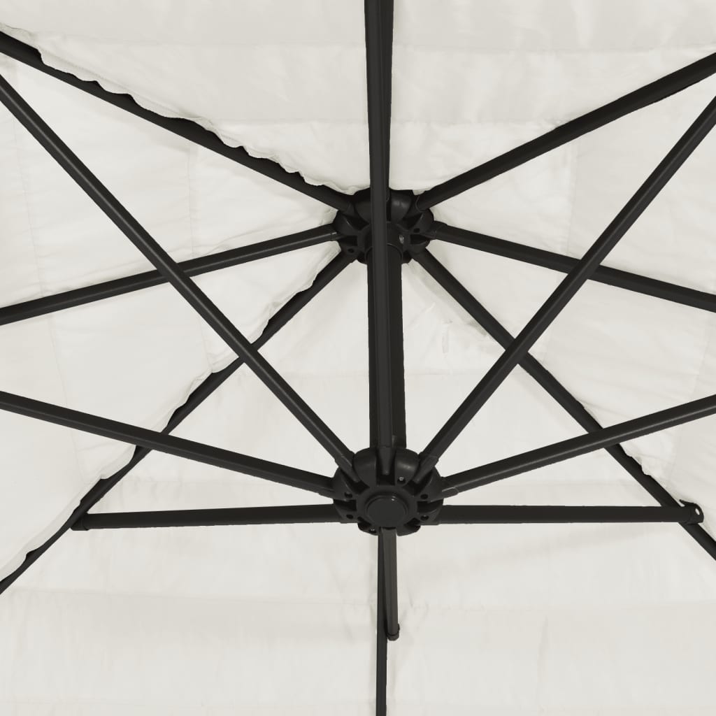 vidaXL Umbrelă soare de grădină stâlp din oțel, alb 388x388x248 cm vidaXL Umbrelă soare de grădină stâlp din oțel, alb 388x388x248 cm