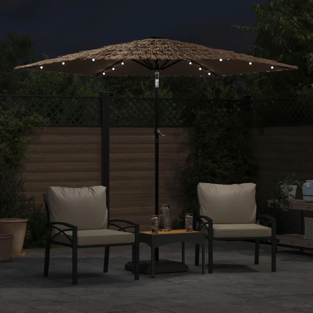vidaXL Umbrelă soare de grădină cu stâlp din oțel, maro 268x268x226 cm vidaXL Umbrelă soare de grădină cu stâlp din oțel, maro 268x268x226 cm