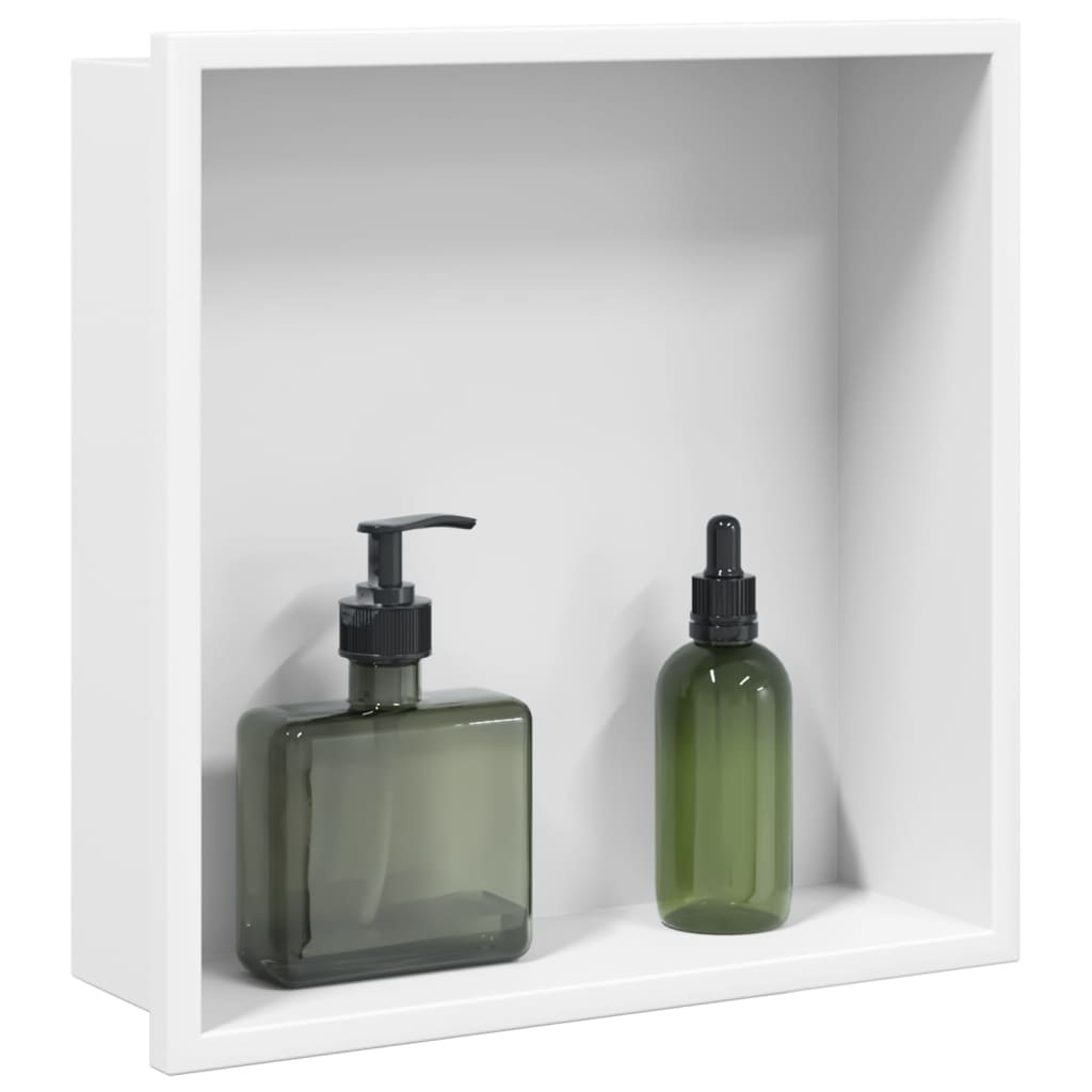 vidaXL Nișă de duș, alb mat, 32x32x9 cm, oțel inoxidabil vidaXL Nișă de duș, alb mat, 32x32x9 cm, oțel inoxidabil