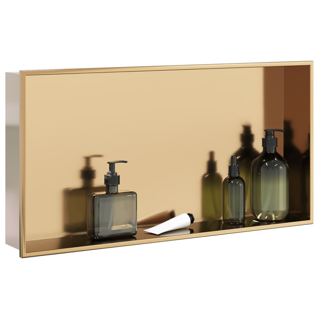 vidaXL Nișă de duș, auriu periat, 62x32x9 cm, oțel inoxidabil vidaXL Nișă de duș, auriu periat, 62x32x9 cm, oțel inoxidabil