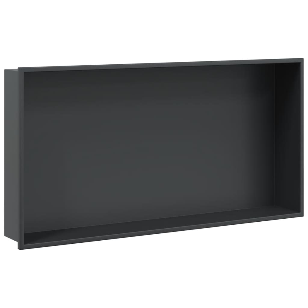 vidaXL Nișă de duș, negru mat, 62x32x9 cm, oțel inoxidabil vidaXL Nișă de duș, negru mat, 62x32x9 cm, oțel inoxidabil