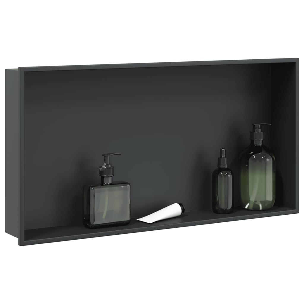 vidaXL Nișă de duș, negru mat, 62x32x9 cm, oțel inoxidabil vidaXL Nișă de duș, negru mat, 62x32x9 cm, oțel inoxidabil