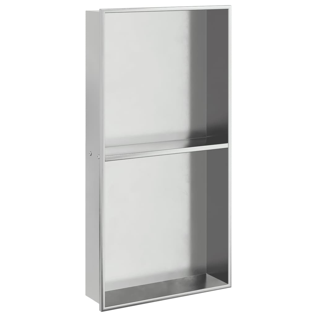 vidaXL Nișă de duș, argintiu periat, 32x62x9 cm, oțel inoxidabil vidaXL Nișă de duș, argintiu periat, 32x62x9 cm, oțel inoxidabil