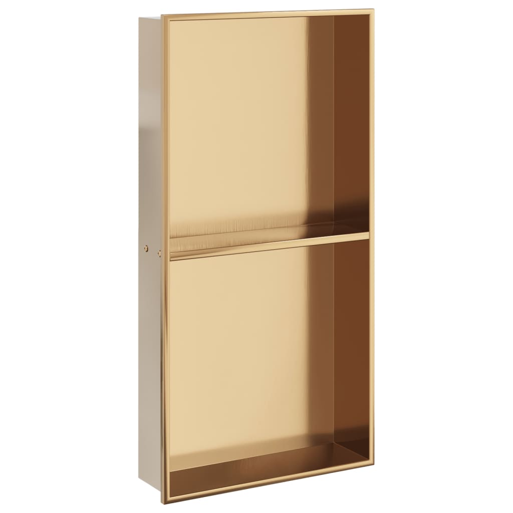vidaXL Nișă de duș, auriu periat, 32x62x9 cm, oțel inoxidabil vidaXL Nișă de duș, auriu periat, 32x62x9 cm, oțel inoxidabil