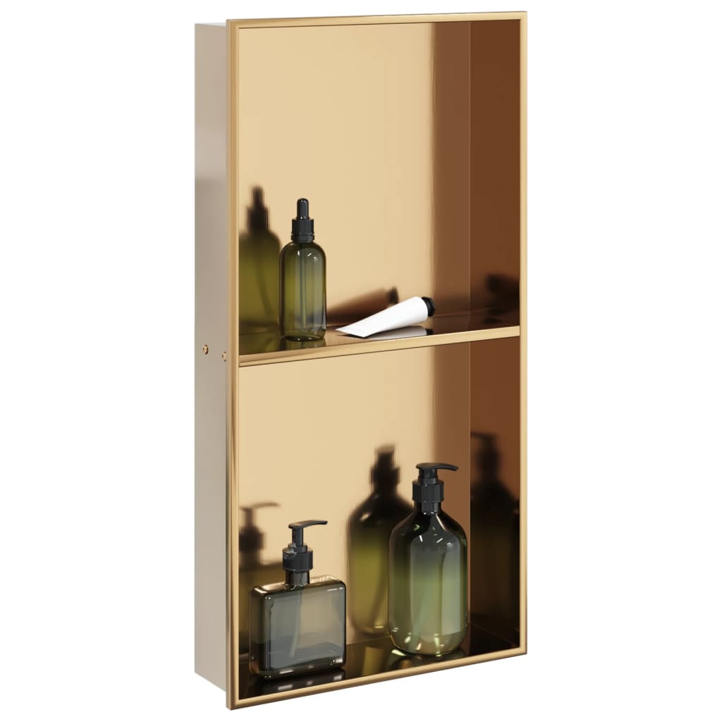 vidaXL Nișă de duș, auriu periat, 32x62x9 cm, oțel inoxidabil vidaXL Nișă de duș, auriu periat, 32x62x9 cm, oțel inoxidabil