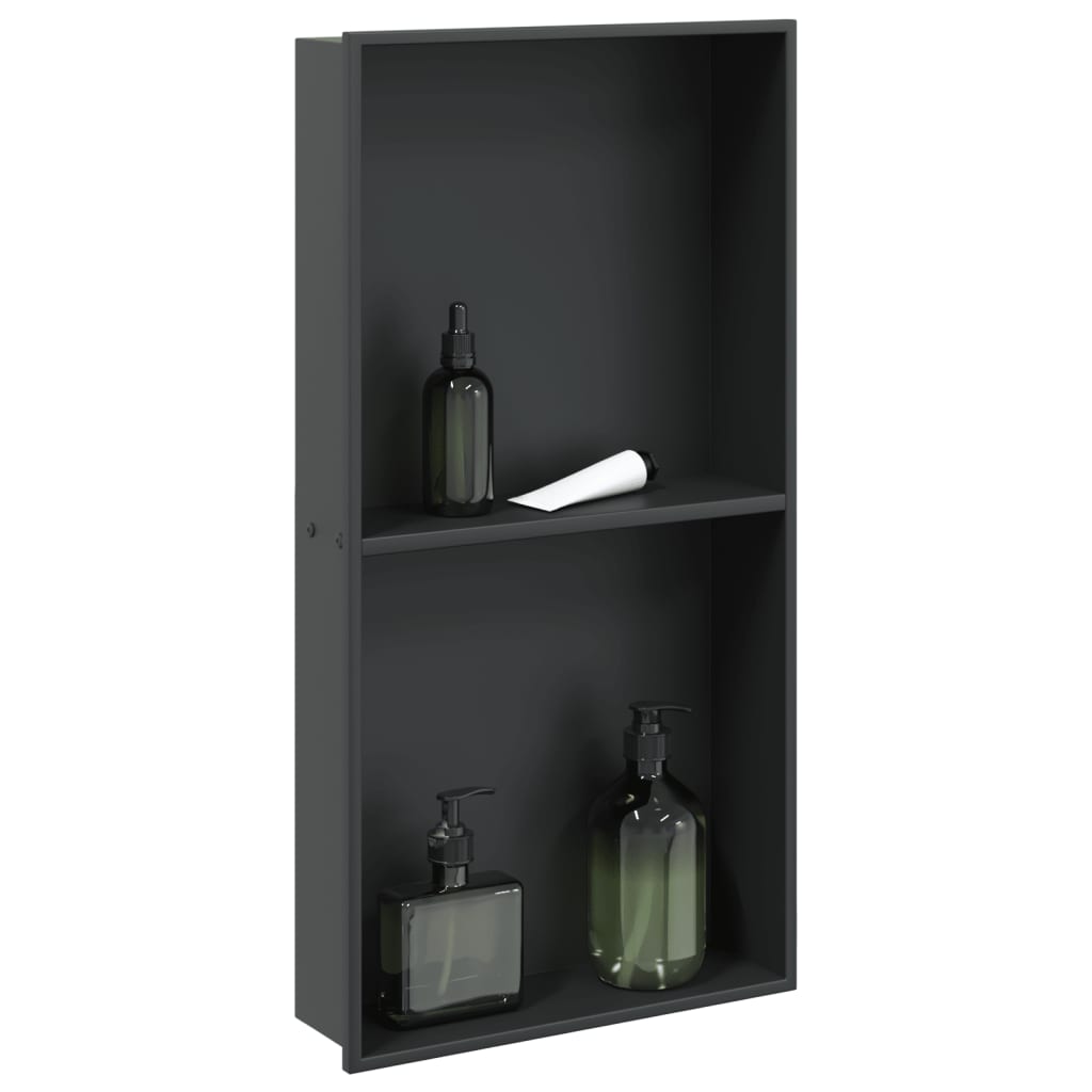 vidaXL Nișă de duș, negru mat, 32x62x9 cm, oțel inoxidabil vidaXL Nișă de duș, negru mat, 32x62x9 cm, oțel inoxidabil