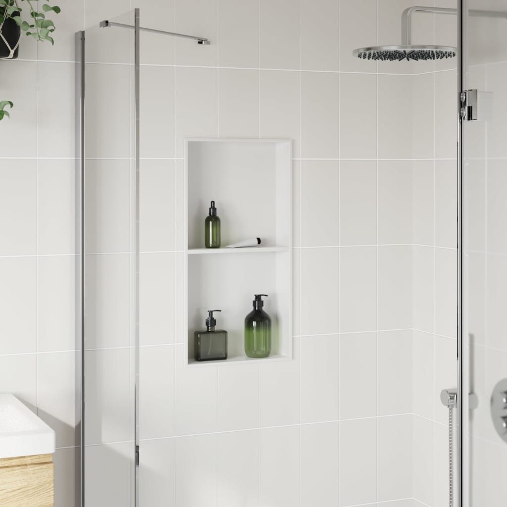 vidaXL Nișă de duș, alb mat, 32x62x9 cm, oțel inoxidabil vidaXL Nișă de duș, alb mat, 32x62x9 cm, oțel inoxidabil