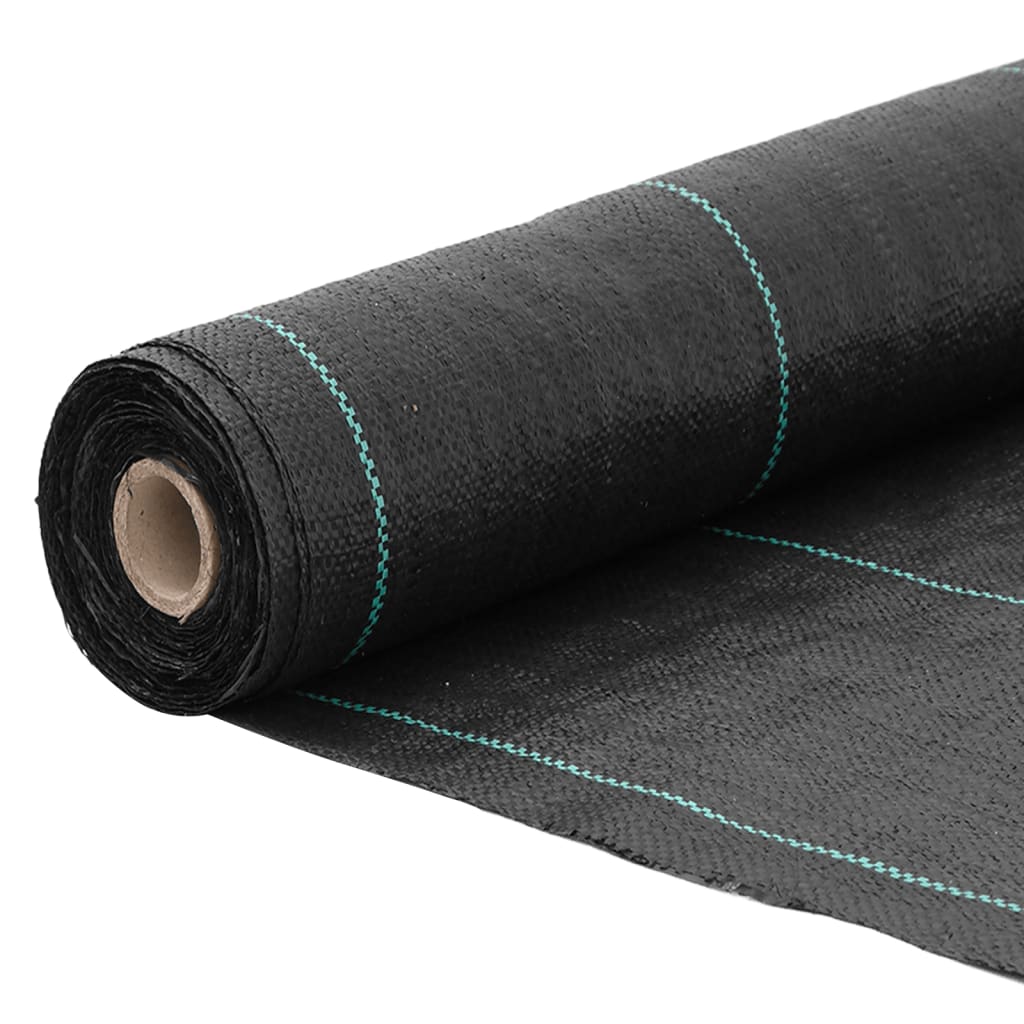vidaXL Membrană antiburuieni, negru, 1,5x25 m, PP