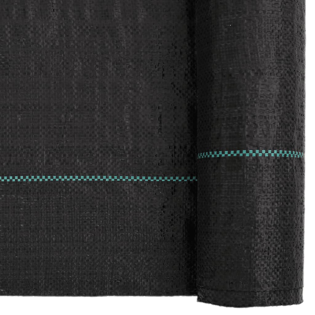 vidaXL Membrană antiburuieni, negru, 2x10 m, PP