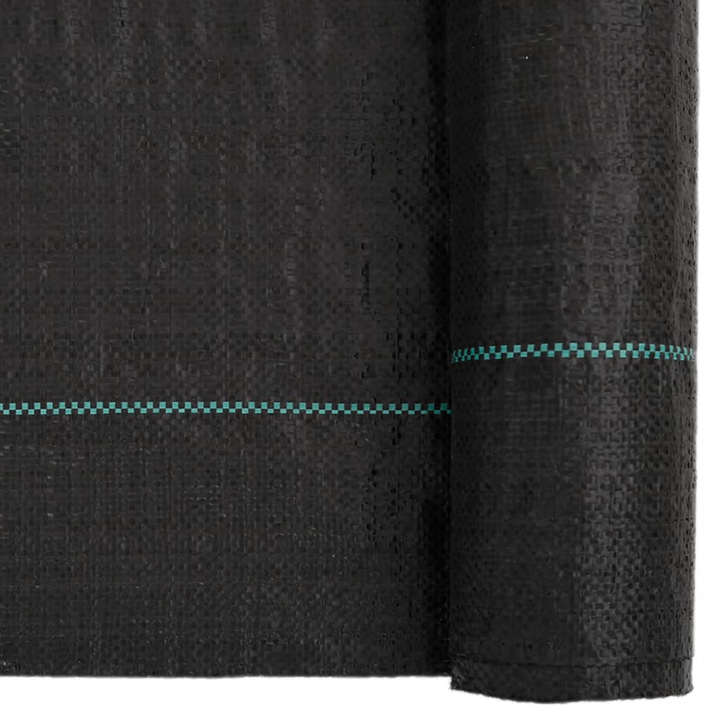vidaXL Membrană antiburuieni, negru, 2x25 m, PP