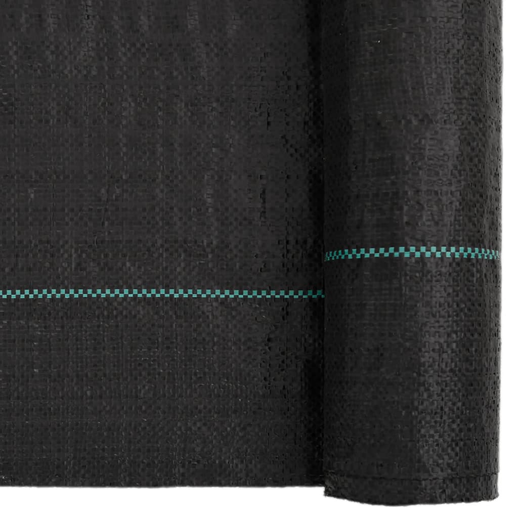 vidaXL Membrană antiburuieni, negru, 2x100 m, PP