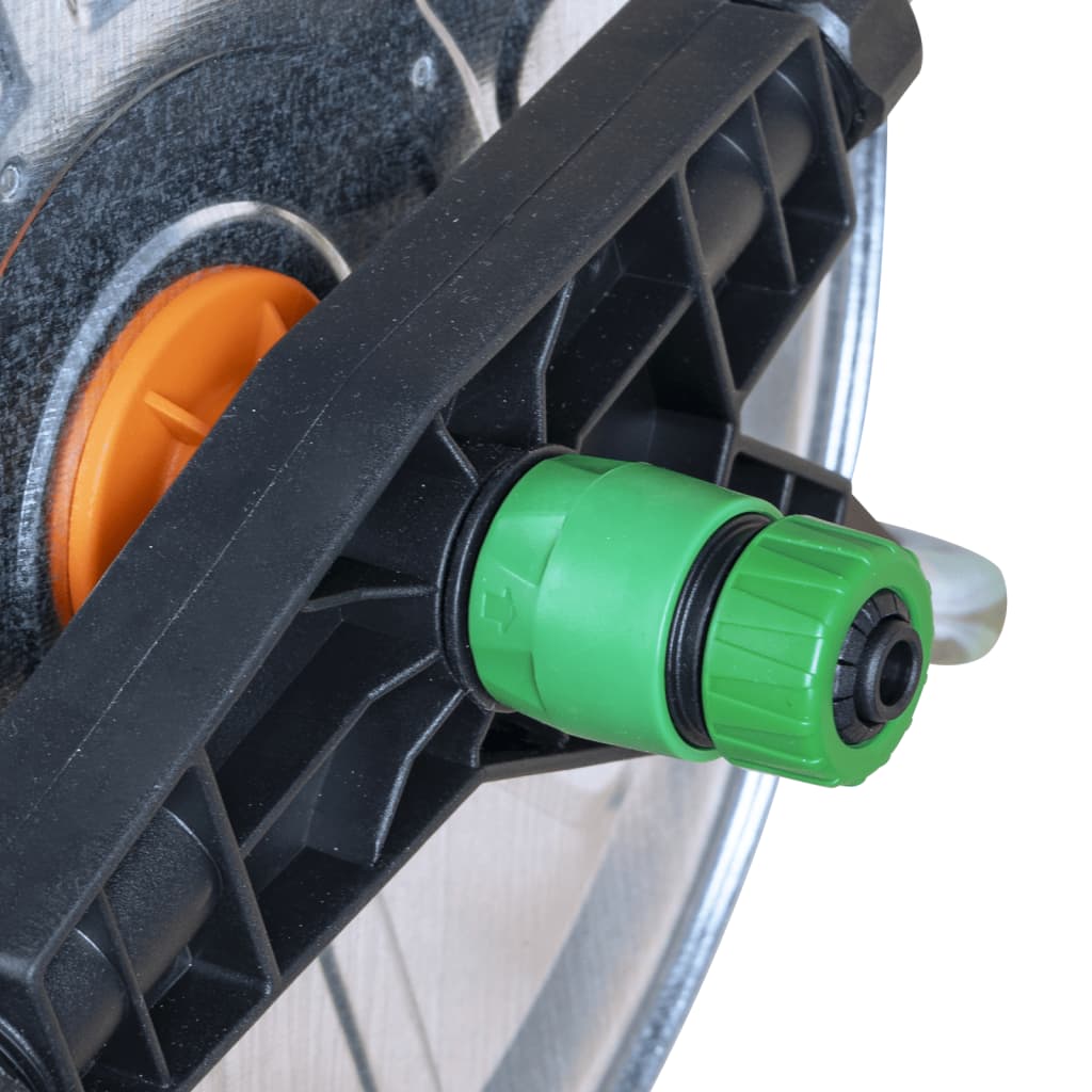 vidaXL Tambur de perete pentru furtun de 50 m 1/2" sau 35 m 3/4", oțel