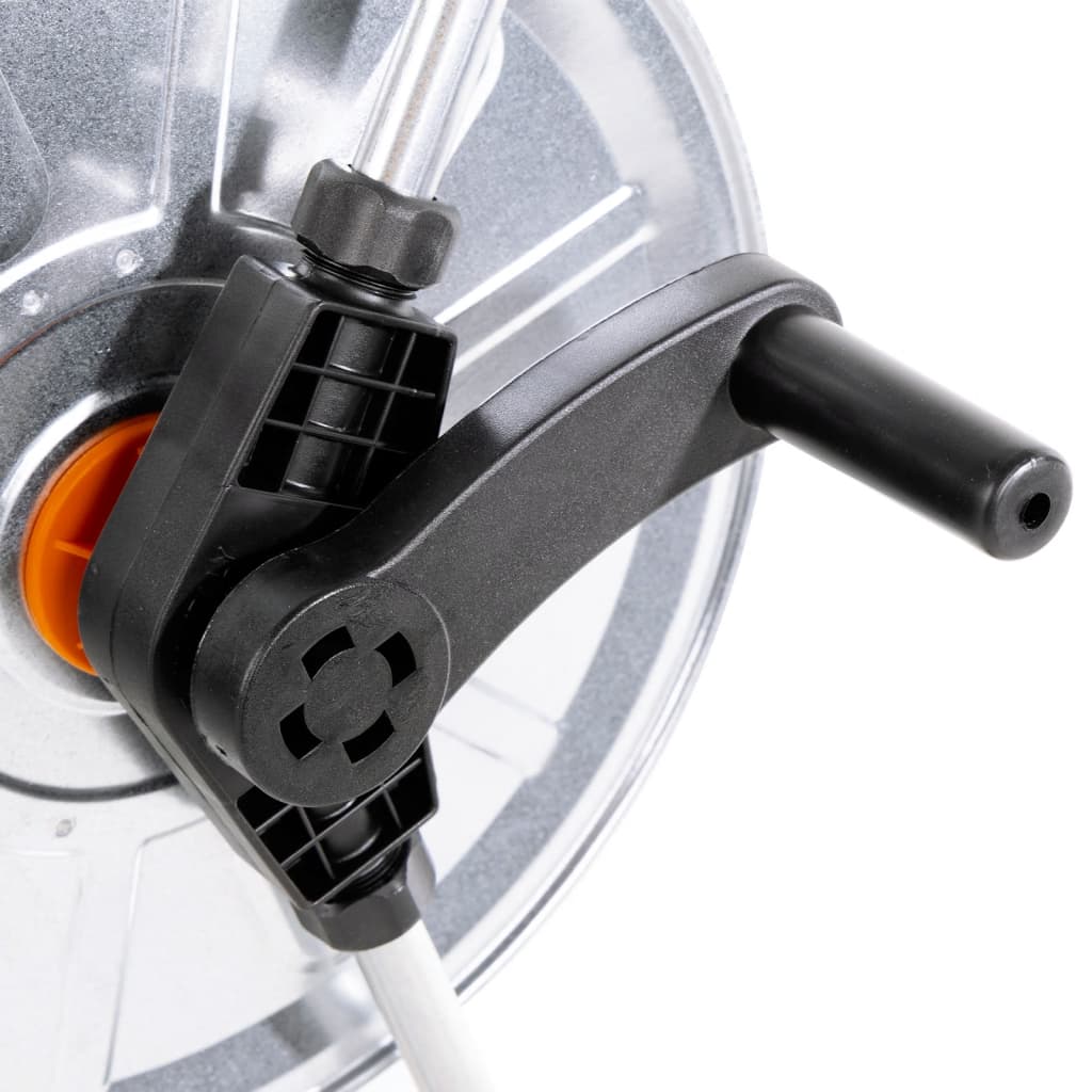 vidaXL Cărucior cu tambur pentru furtun 50 m 1/2" sau 35 m 3/4", oțel