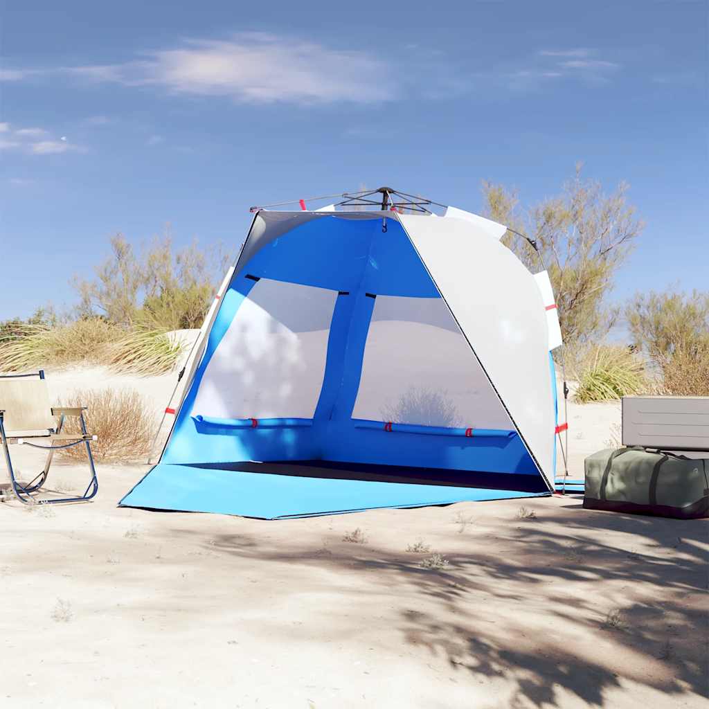 vidaXL Cort camping 3 persoane albastru azur impermeabil setare rapidă vidaXL Cort camping 3 persoane albastru azur impermeabil setare rapidă
