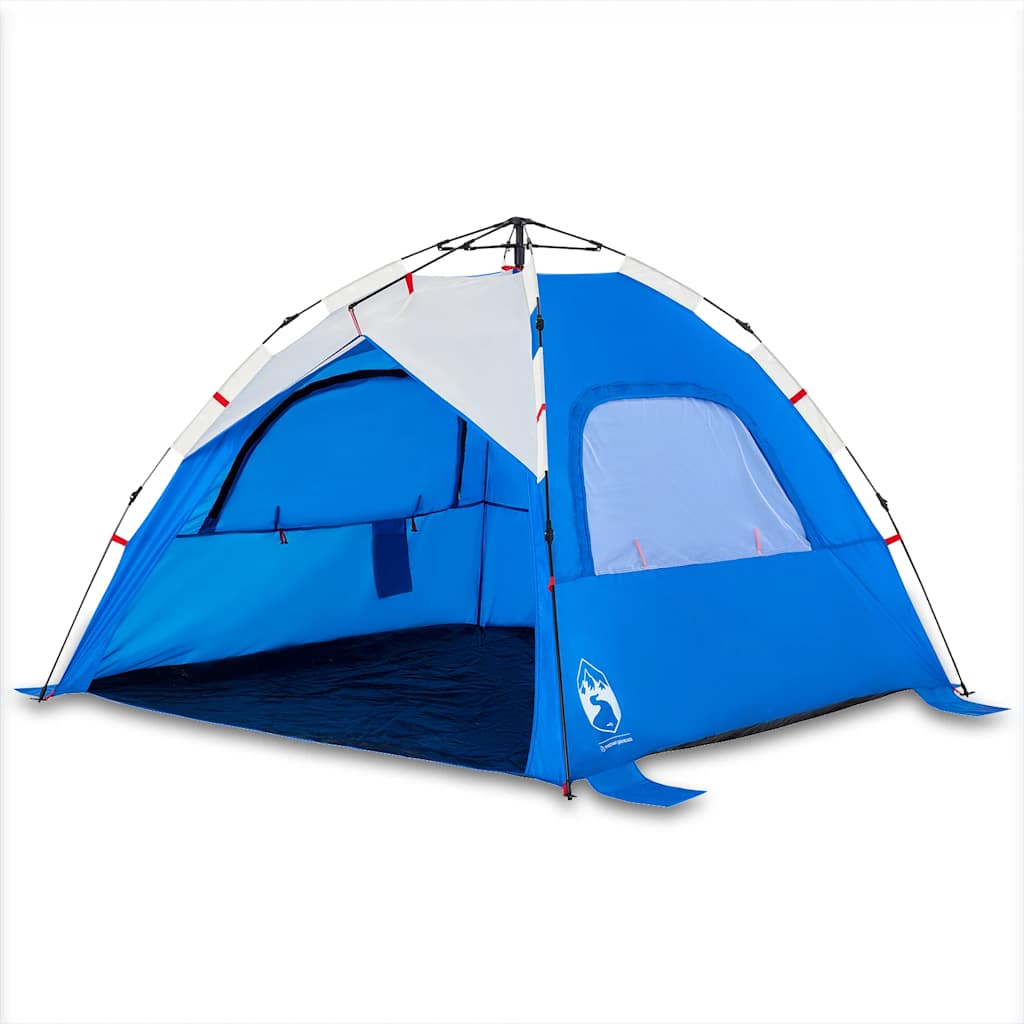 vidaXL Cort camping 3 persoane albastru azur impermeabil setare rapidă vidaXL Cort camping 3 persoane albastru azur impermeabil setare rapidă